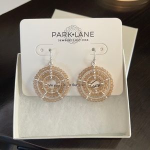 Park Lane Silver and Champagne Beaded Earrings